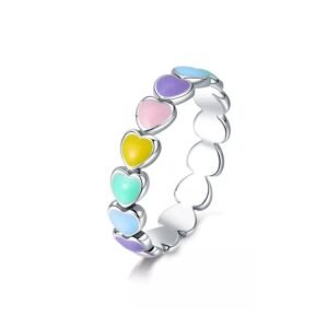 anillo de corazones arcoiris
